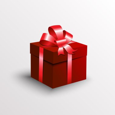 Kırmızı kurdele ile vektör soyut hediye kutusu
