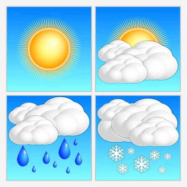 Vector abstract day weather image set — Stock Vector