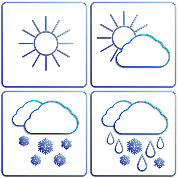 Vector abstract winter day weather flat image set — Stock Vector