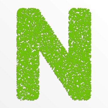 Vektör multi renk alfabesi ile tahıl doku, N harfi