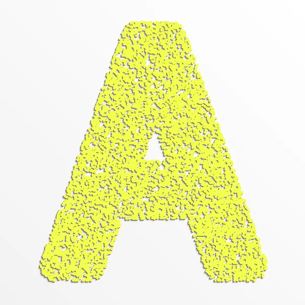 Vector multi kleur alfabet met graan textuur, letter A — Stockvector