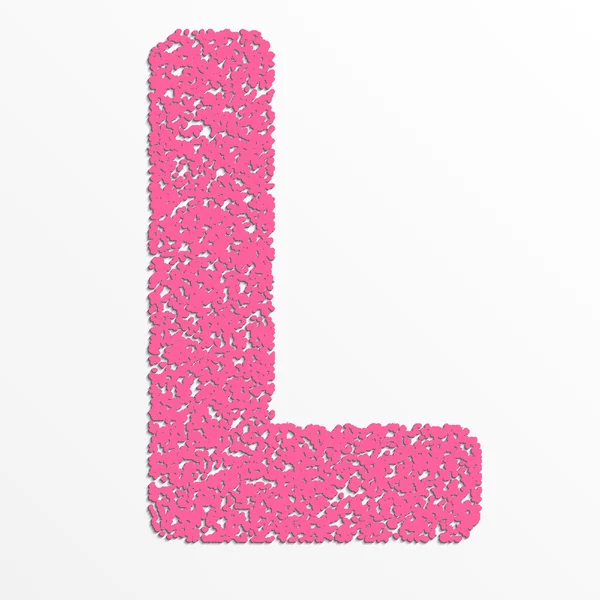 Vector multi color alphabet with grain texture, letter L — Stock Vector