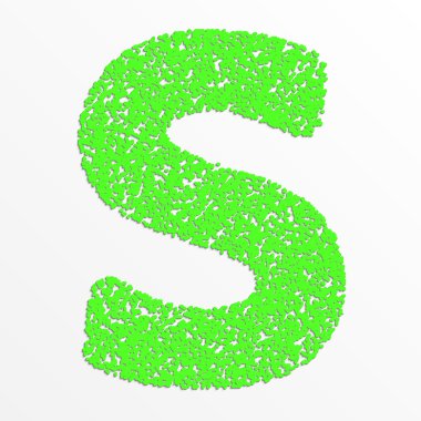 Vektör multi renk alfabesi ile tahıl doku, harf S