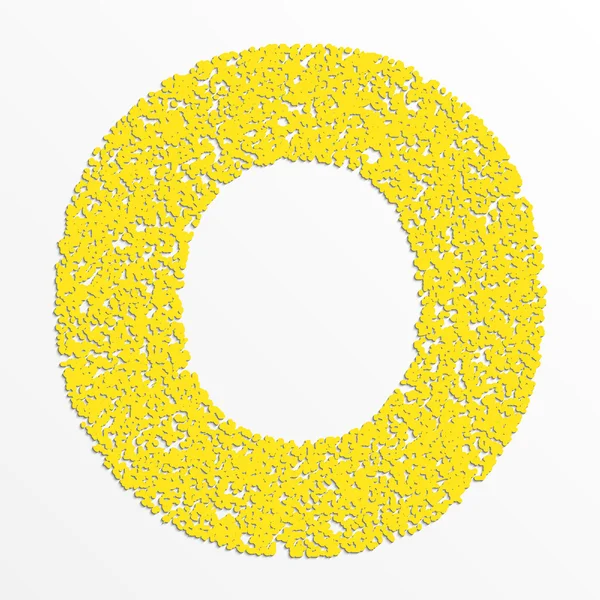 Alfabeto multicolor vectorial con textura de grano, letra O — Vector de stock