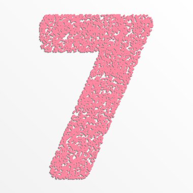 Vektör renkli basamak tahıl doku, rakam 7 ile