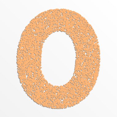 Vektör renkli basamak tahıl doku, rakam 0 ile