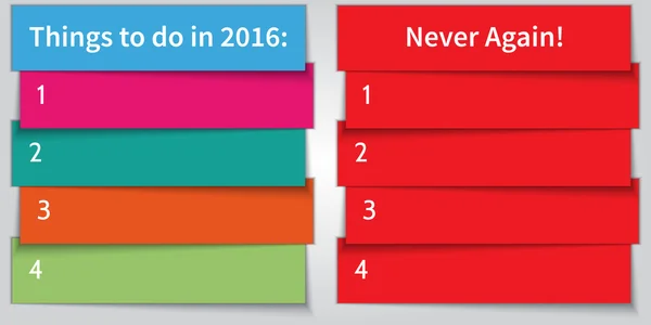 Vektor Neujahr Auflösung mehrfarbige doppelte Liste Vorlage — Stockvektor