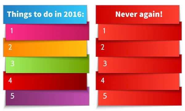 Vektor Neujahr Auflösung mehrfarbige doppelte Liste Vorlage — Stockvektor