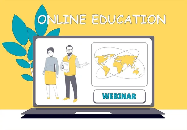 Дистанційне Навчання Онлайн Курси Тренінги Онлайн Навчання Освіта — стоковий вектор