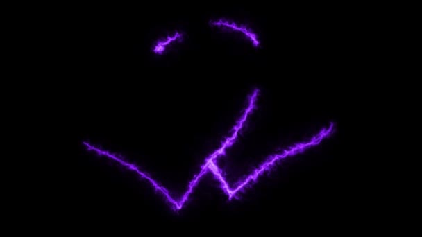 San Valentino Animazione Cuori Neon Animati Sfondo Nero Cuore Neon — Video Stock