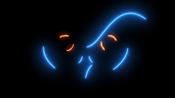 Анимированный Силуэт Совы Черном Фоне Сова Концепция Животных Owl Animation — стоковое видео