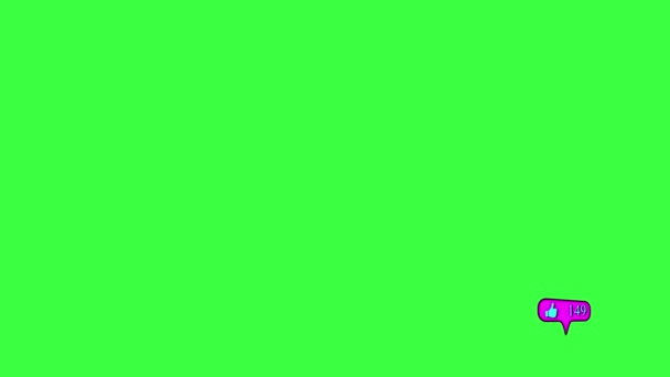 Infinite Likes Counter Isolated Green Background Appears Disappears Lower Right — Stock Video
