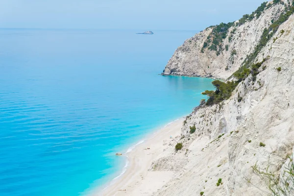 Θέα Από Ψηλά Στη Διάσημη Παραλία Εγκρεμνοί Λευκή Άμμο Και — Φωτογραφία Αρχείου