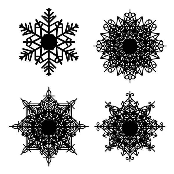 Kolekcja ikona płatki śniegu — Wektor stockowy