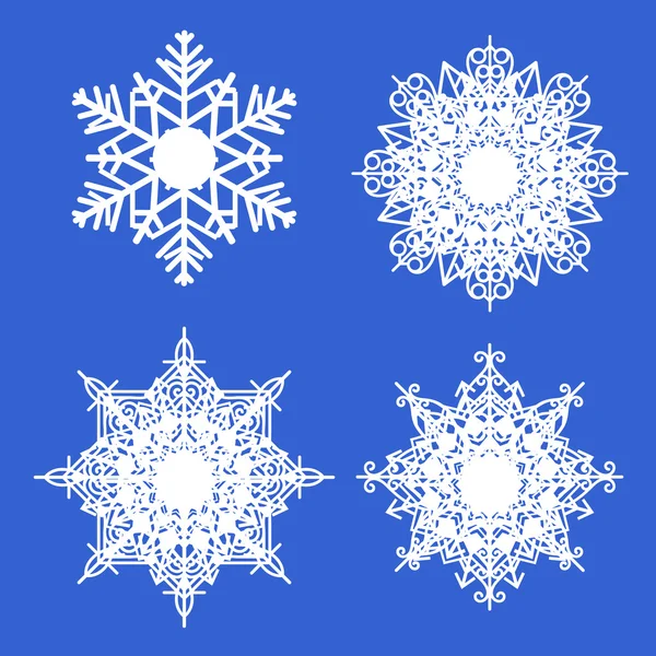 Copos de nieve icono colección — Vector de stock