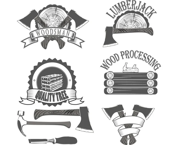 Emblem lumberjack vector — Stock Vector