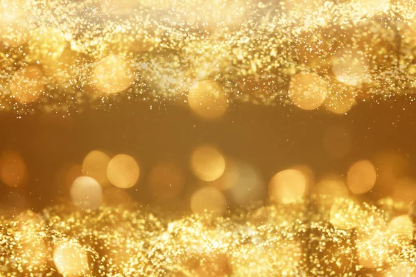 Zlaté Světlo Slavnostní Vánoční Pozadí Abstraktní Třpytivé Jasné Pozadí Bokeh — Stock fotografie