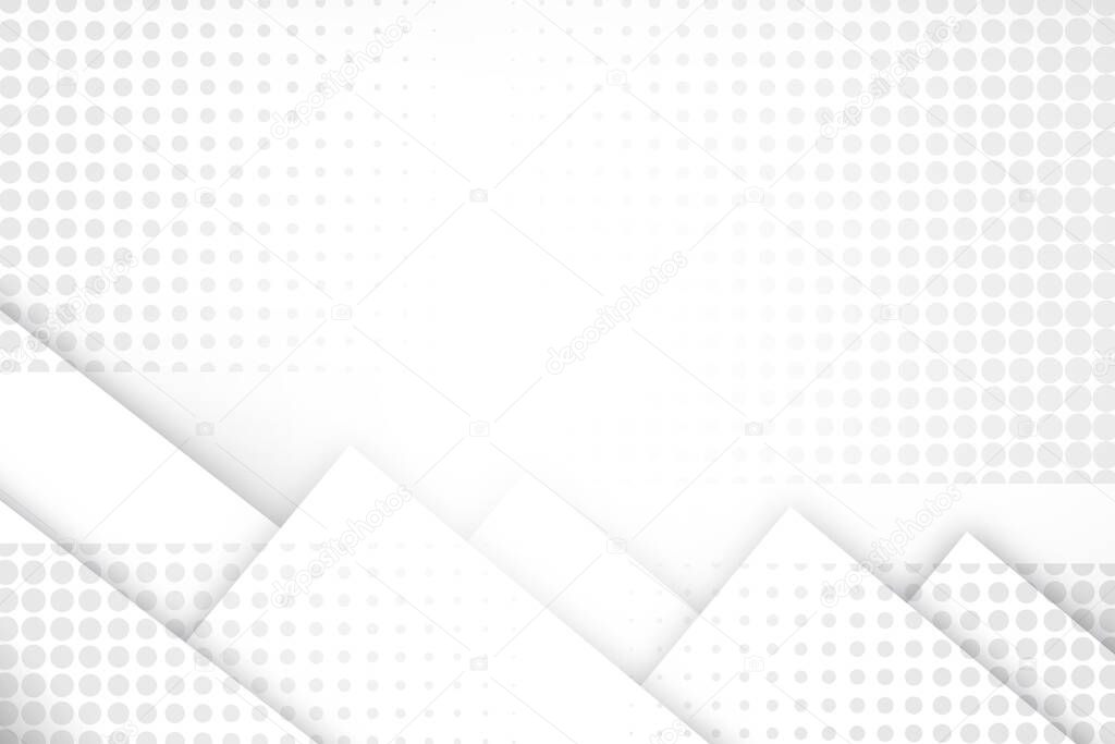 halftone wave white and grey abstract background  use for illustration business design and technology