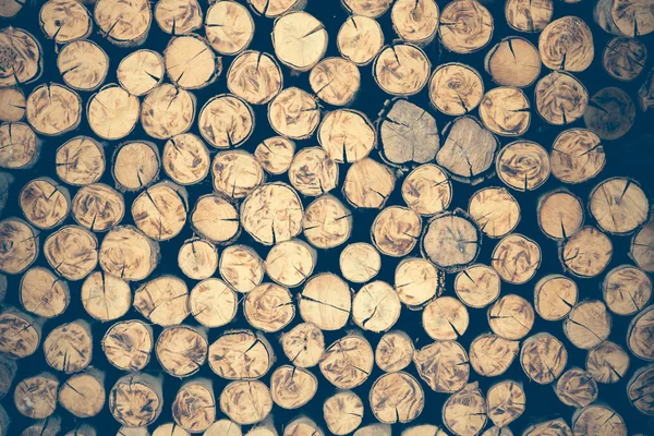 Uma pilha de madeira cortada toco log textura — Fotografia de Stock