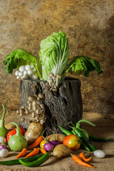 Stilleven groenten, kruiden en fruit — Stockfoto