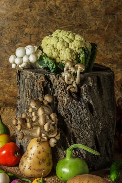 Nature morte Légumes, herbes et fruits — Photo