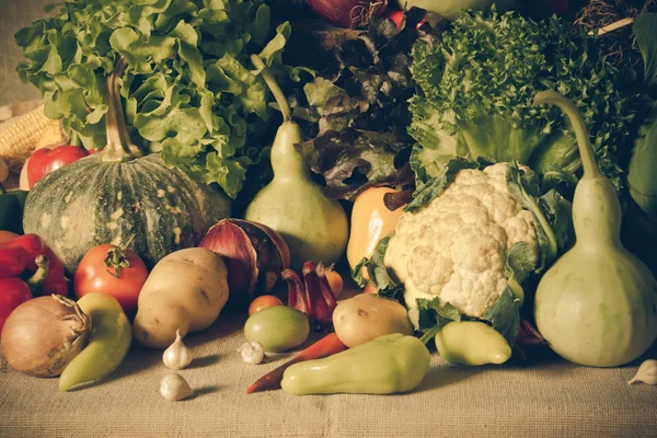 Natürmort sebzeler, otlar ve meyveler. — Stok fotoğraf