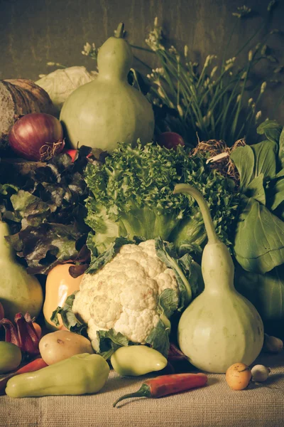 Vida morta Legumes, ervas e frutas . — Fotografia de Stock