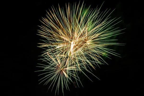 Brightly colorful fireworks a variety of colors in the sky at ni — Stock Photo, Image