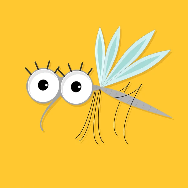 Lindo personaje divertido de dibujos animados Mosquito — Archivo Imágenes Vectoriales