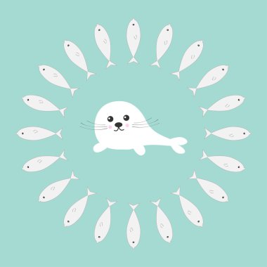 Harp mühür yavru balık daire