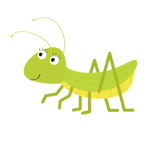 Bonito personagem de desenho animado Grasshopper — Vetor de Stock