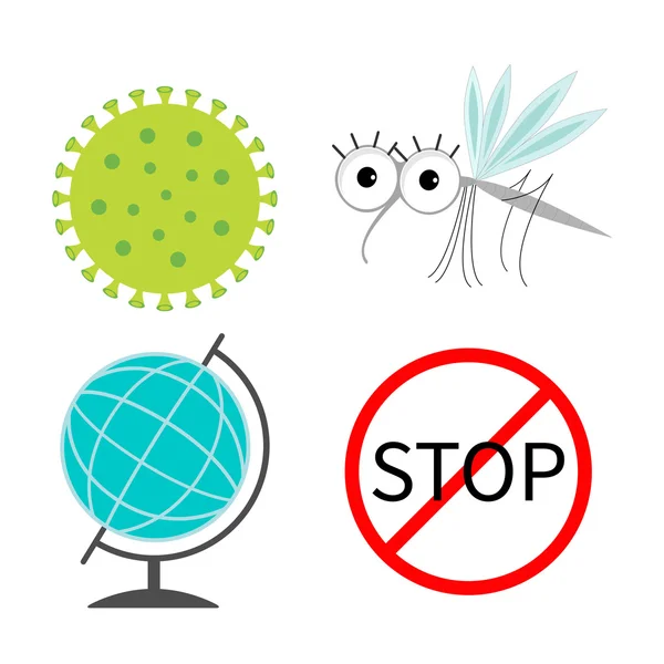 Virus Zika icon set — Stock Vector