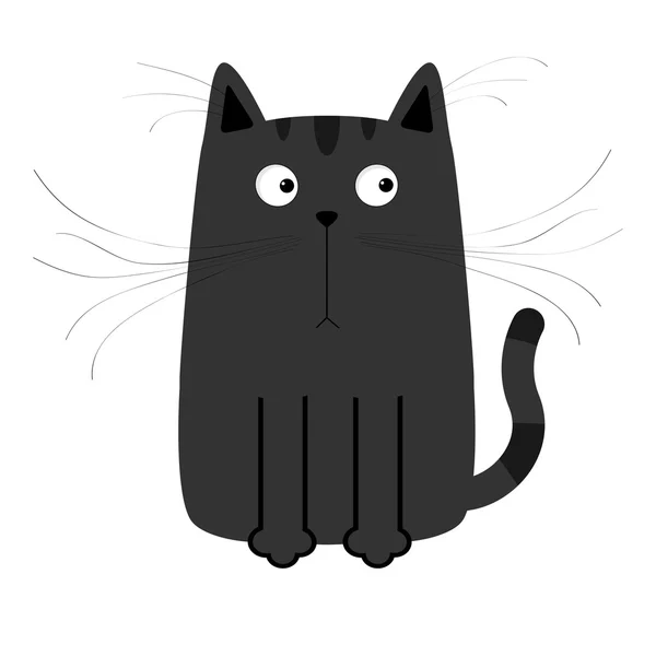 Cat Sitting Cartoon Icon. Funny Black Wh Graphic by onyxproj