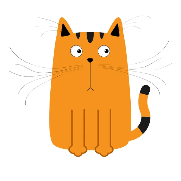 Gato de desenho animado laranja vermelho bonito — Vetor de Stock