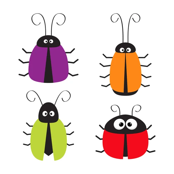 Jeu de bugs mignons — Image vectorielle