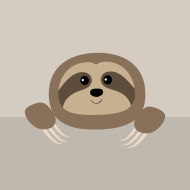 Sloth face and hands clipart