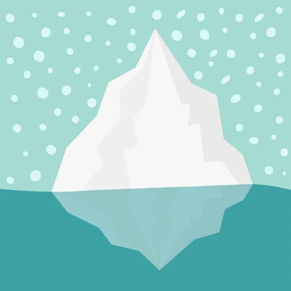 Iceberg, água azul, flocos de neve —  Vetores de Stock