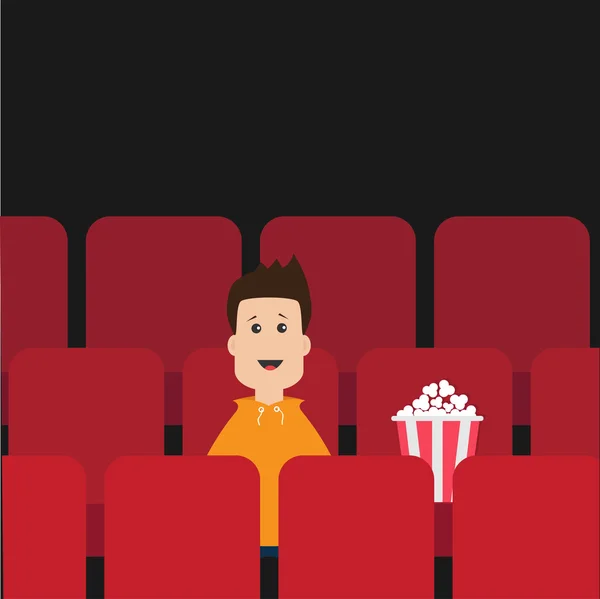 Chlapec s Popcorn box — Stockový vektor