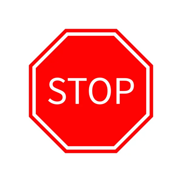 Stop traffic warning road sign — Stock Vector