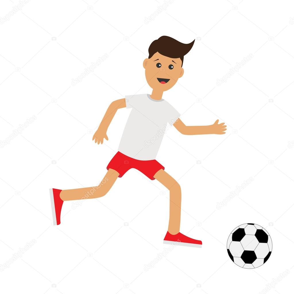Cartoon-Laufbursche mit Fußballball Stock-Vektorbild von ©worldofvector  105996326, image size:1024x1024