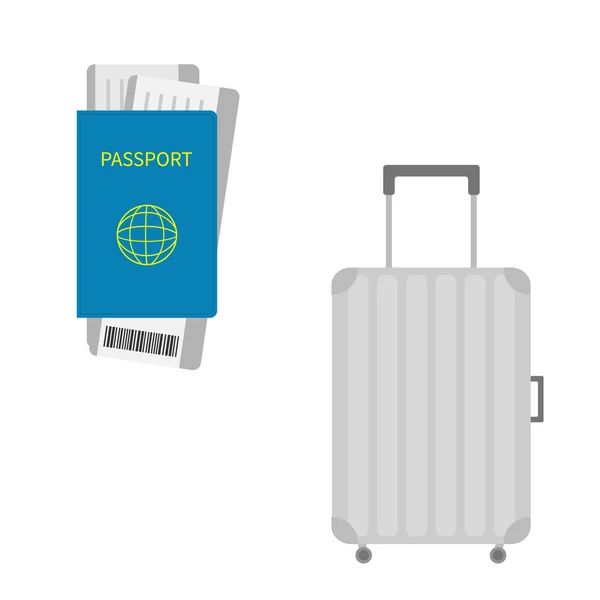 Bagages et billets de voyage — Image vectorielle