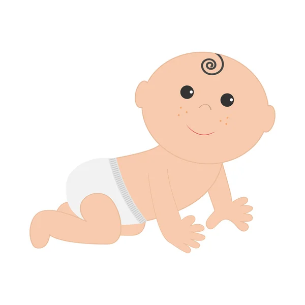 Schattige baby in luier — Stockvector