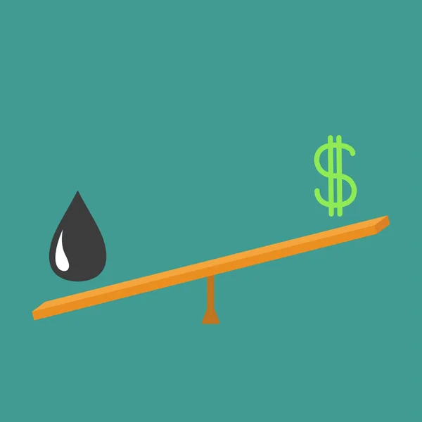 Rovnováha mezi olejem a dolarem. — Stockový vektor