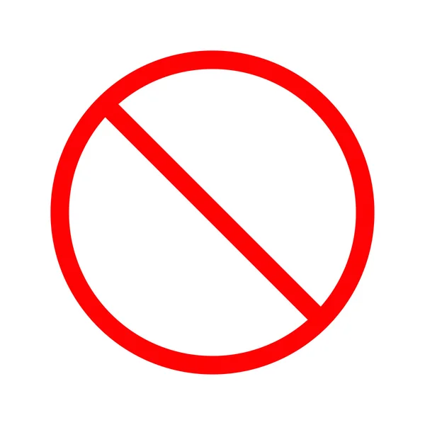Prohibición símbolo rojo — Vector de stock