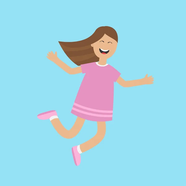 Happy child jump. — Stock Vector