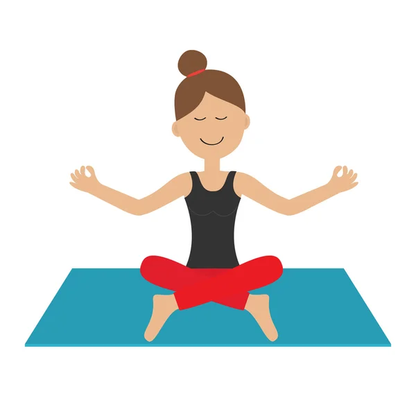 Chica joven haciendo yoga . — Vector de stock