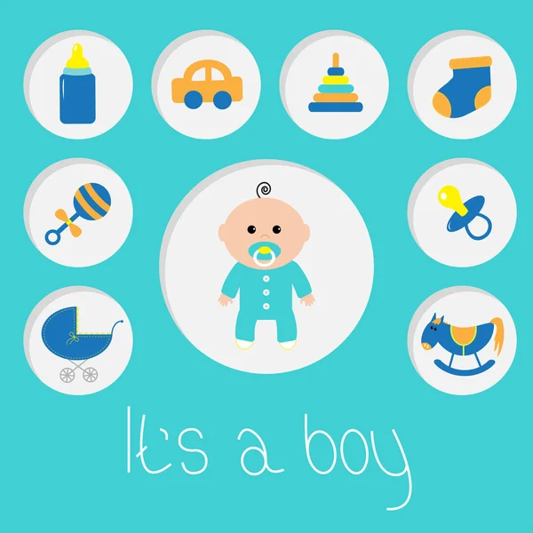 男婴淋浴卡 — 图库矢量图片