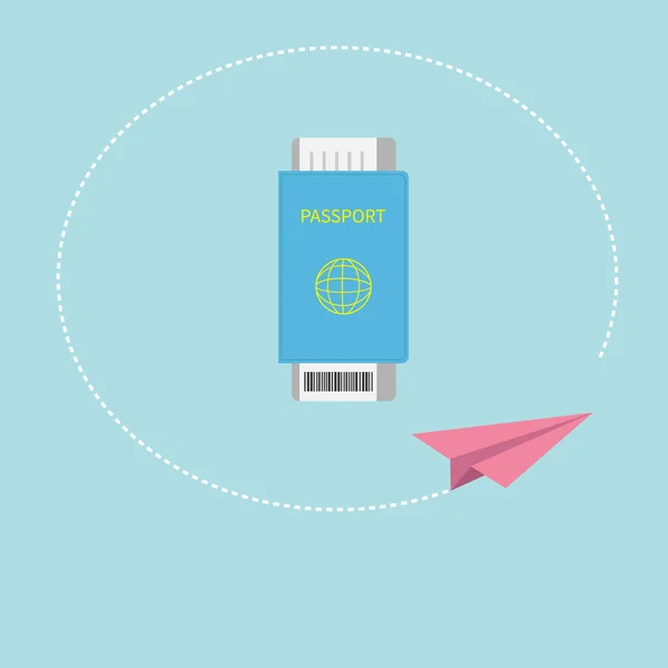 Passeport et cartes d'embarquement — Image vectorielle