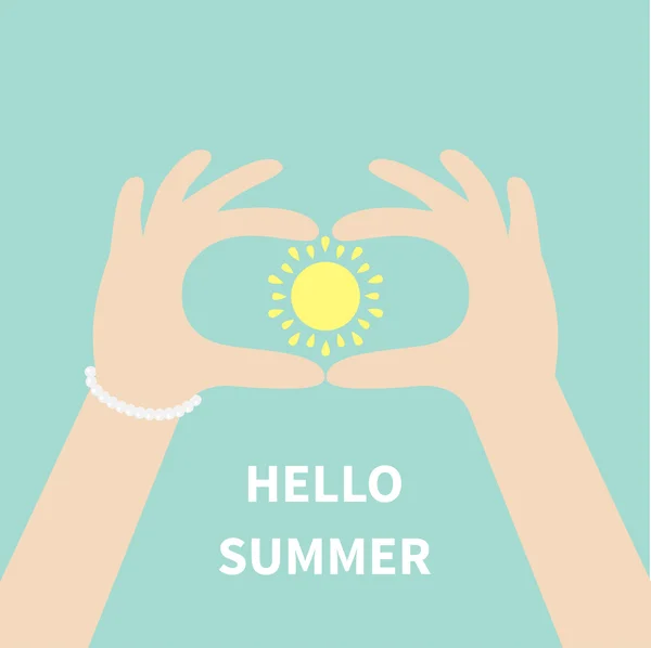 Γεια σας καλοκαίρι ευχετήρια κάρτα. — Διανυσματικό Αρχείο