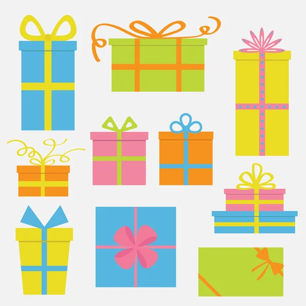 Caja de regalo icono conjunto — Archivo Imágenes Vectoriales